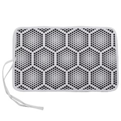 Halftone Tech Hexagons Seamless Pattern Pen Storage Case (l) by Ket1n9