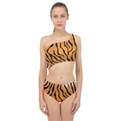 Tiger Skin Pattern Spliced Up Two Piece Swimsuit by Ket1n9