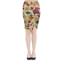 Autumn Leaves Autumn Colour Season Midi Wrap Pencil Skirt by Loisa77