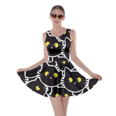 Cat Pattern Pet Drawing Eyes Skater Dress by Loisa77