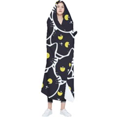 Cat Pattern Pet Drawing Eyes Wearable Blanket by Loisa77