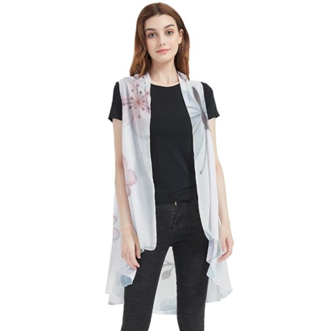 Butterflies Cute Flower Pastel Pattern Sleeveless Chiffon Waistcoat Shirt by Loisa77