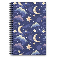 Night Moon Seamless 5 5  X 8 5  Notebook by Loisa77