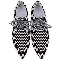 Wave-black White Pointed Oxford Shoes by kyorashop23