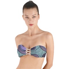 Converge Diverge Mingle Mix Divide Twist Bandeau Bikini Top by Paksenen