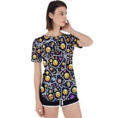 Mental Emojis Emoticons Icons Perpetual Short Sleeve T-shirt by Paksenen