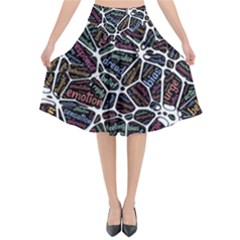 Mental Human Experience Mindset Flared Midi Skirt by Paksenen