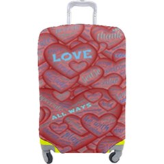 Love Hearts Valentine Red Symbol Luggage Cover (large) by Paksenen