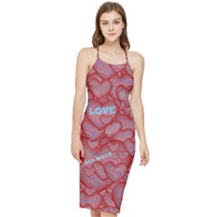 Love Hearts Valentine Red Symbol Bodycon Cross Back Summer Dress by Paksenen