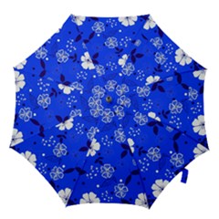 Blooming Seamless Pattern Blue Colors Hook Handle Umbrellas (medium) by Ket1n9