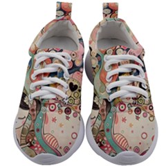 Whimsical Colorful Young Girl Kids Athletic Shoes by Loisa77