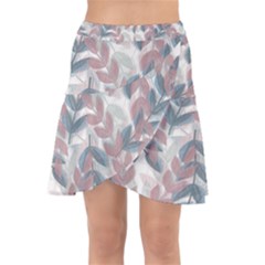 Leaves Pattern Background Nature Wrap Front Skirt by Loisa77