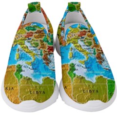 World Map Kids  Slip On Sneakers by Ket1n9