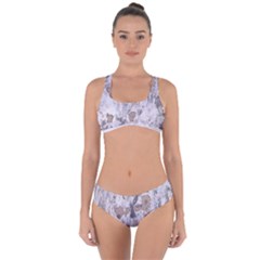Cracked Marble Symphony Pattern Design Criss Cross Bikini Set by dflcprintsclothing