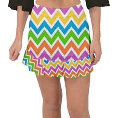 Chevron Pattern Design Texture Fishtail Mini Chiffon Skirt by Apen