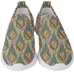 Tribal Background Boho Batik Kids  Slip On Sneakers by anzea