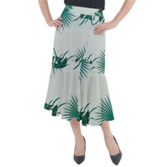 Illustrations Foliage Background Border Midi Mermaid Skirt by anzea