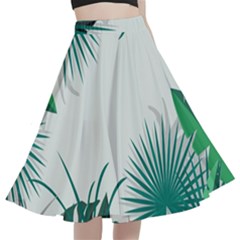 Illustrations Foliage Background Border A-line Full Circle Midi Skirt With Pocket by anzea