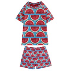 Illustrations Watermelon Texture Pattern Kids  Swim T-shirt And Shorts Set by anzea