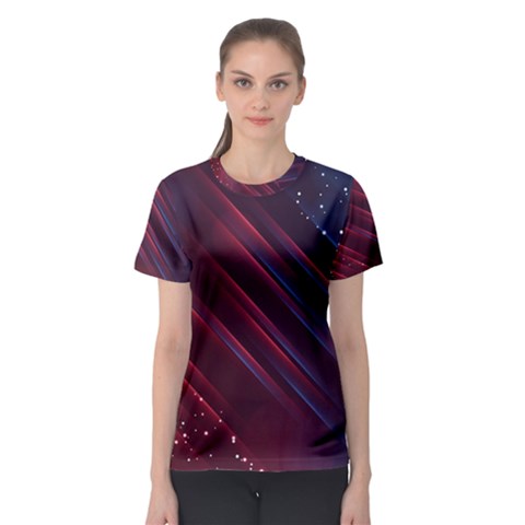 Illustrations Space Purple Women s Sport Mesh T-shirt by anzea