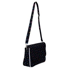 Abstract Texture Shoulder Bag With Back Zipper by anzea