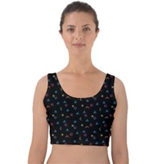 Abstract Texture Velvet Crop Top by anzea