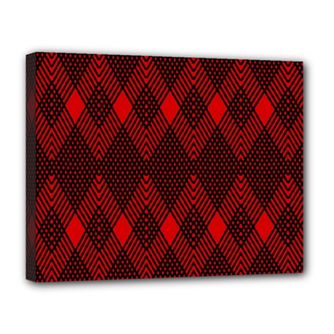 Pattern Red Black, Canvas 14  X 11  (stretched) by 2607694c