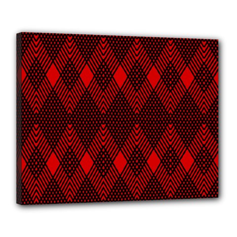 Pattern Red Black, Canvas 20  X 16  (stretched) by 2607694c