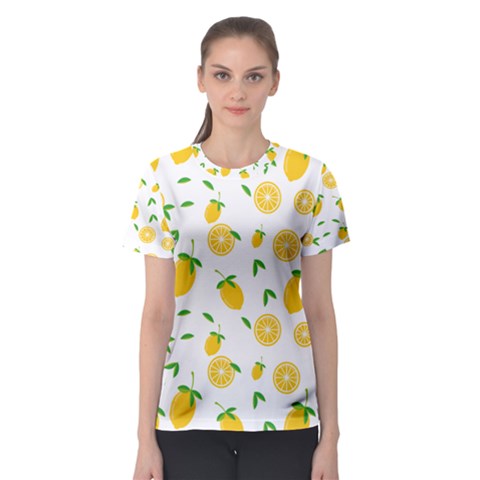 Illustrations Lemon Citrus Fruit Yellow Women s Sport Mesh T-shirt by anzea