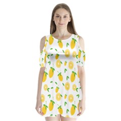 Illustrations Lemon Citrus Fruit Yellow Shoulder Cutout Velvet One Piece by anzea