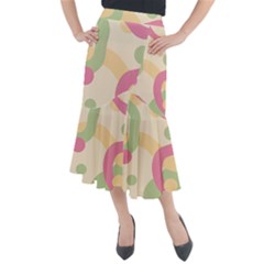 Line Pattern Dot Midi Mermaid Skirt by anzea