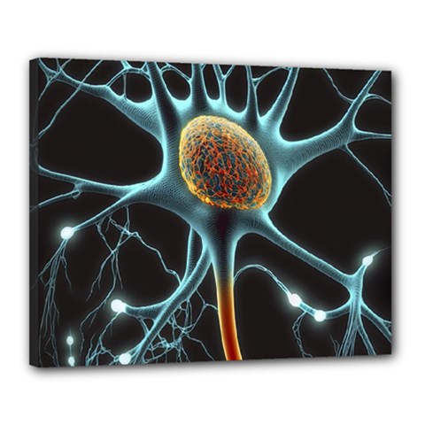 Organism Neon Science Canvas 20  X 16  (stretched) by Ndabl3x