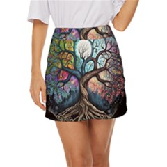 Tree Colourful Mini Front Wrap Skirt by Ndabl3x