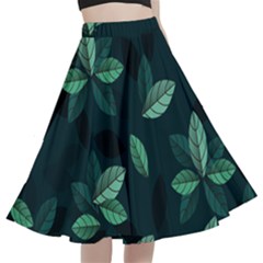Foliage A-line Full Circle Midi Skirt With Pocket by HermanTelo