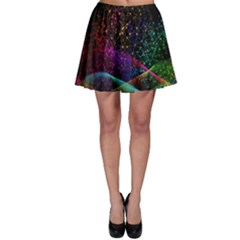 Particles Waves Line Multicoloured Skater Skirt by Proyonanggan