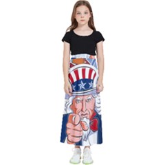 Independence Day United States Of America Kids  Flared Maxi Skirt by Ket1n9