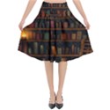 Books Library Flared Midi Skirt View1