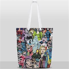 Vintage Horror Collage Pattern Full Print Rope Handle Tote (small) by Ket1n9