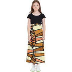 Autumn Leaf Mosaic Seamless Kids  Flared Maxi Skirt by Hannah976