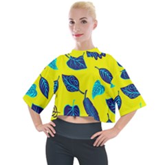 Sheets Pattern Picture Detail Mock Neck T-shirt by Ravend