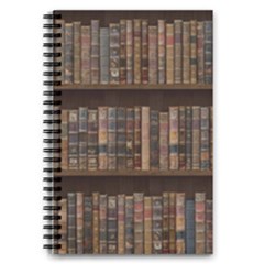 Old Bookshelf Orderly Antique Books 5 5  X 8 5  Notebook by Ravend