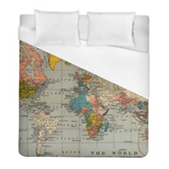Vintage World Map Duvet Cover (full/ Double Size) by Loisa77
