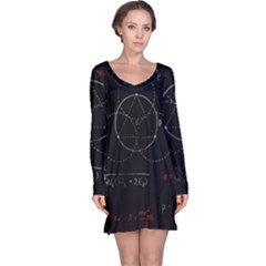 Math Board Circuit Circuits Computer Shield Tech Technology Long Sleeve Nightdress by Loisa77