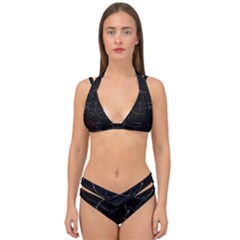 Math Board Circuit Circuits Computer Shield Tech Technology Double Strap Halter Bikini Set by Loisa77