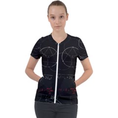 Math Board Circuit Circuits Computer Shield Tech Technology Short Sleeve Zip Up Jacket by Loisa77