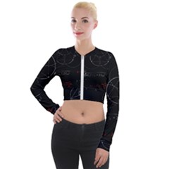 Math Board Circuit Circuits Computer Shield Tech Technology Long Sleeve Cropped Velvet Jacket by Loisa77