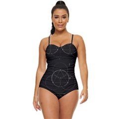 Math Board Circuit Circuits Computer Shield Tech Technology Retro Full Coverage Swimsuit by Loisa77