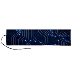Seamless Pattern Of Glowing Circuit Board Neon Technology Roll Up Canvas Pencil Holder (l) by Loisa77