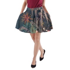 Firework Fireworks Display Lake A-line Pocket Skirt by Proyonanggan