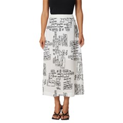 Blackboard Algorithms Black And White Pattern Classic Midi Chiffon Skirt by dflcprintsclothing